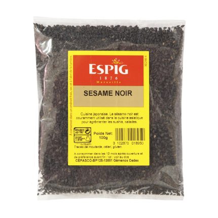 Sésame noir entier Espig 1Kg - épice professionnelle grossiste