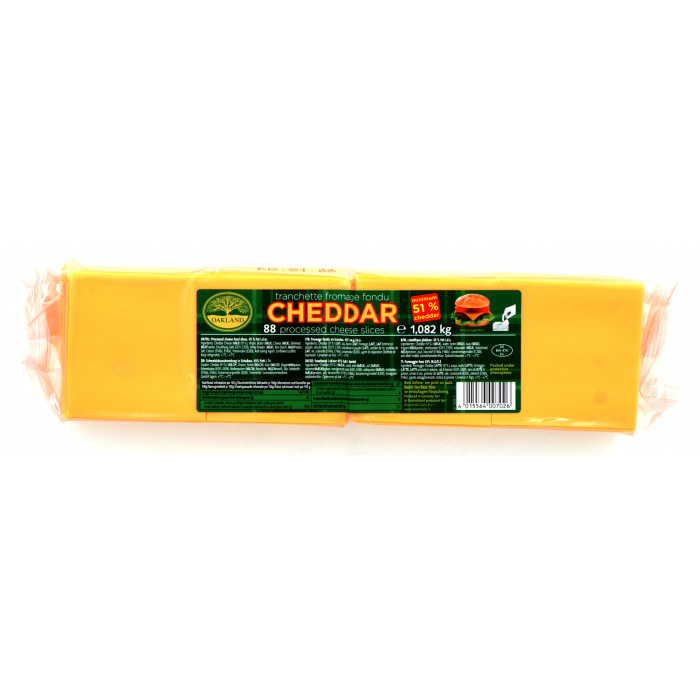 cheddar-oakland Cheddar fondu Oakland 51% 88 tranches - fromage burger professionnel